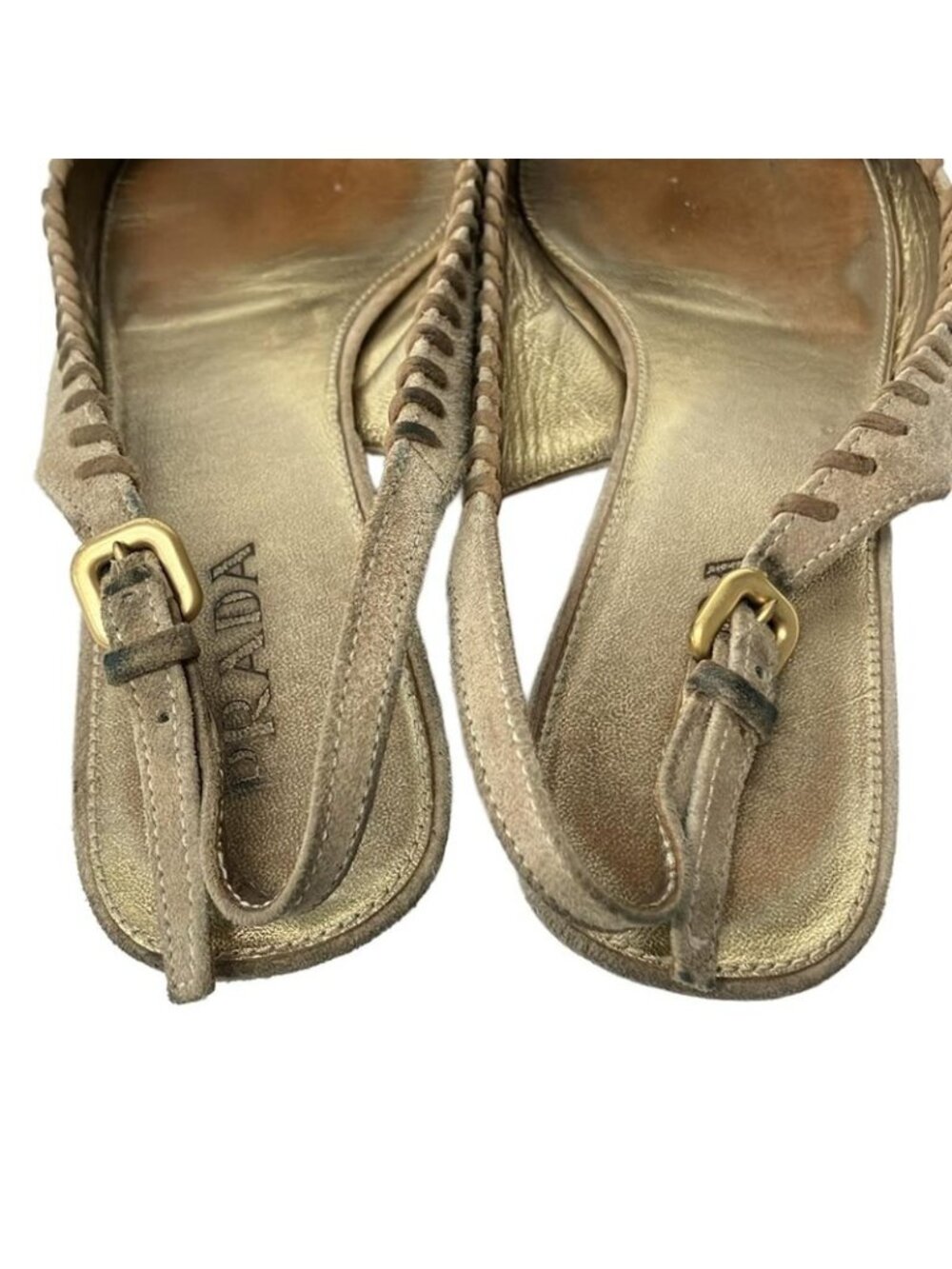 Prada Sandals 36 Light Brown Orange Studded Bijou Color Stone Leather - Picture 8 of 9